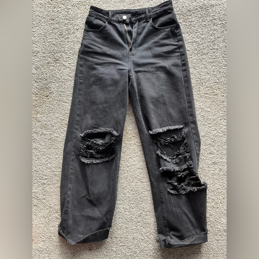 oversized black jeans!